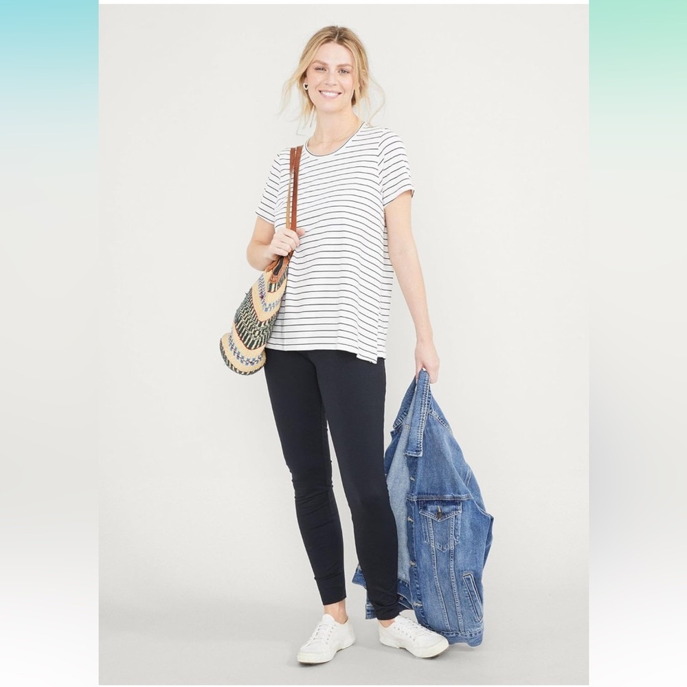 HATCH Organic Pima Cotton Nursing Tee | Small | black and white striped